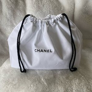 CHANEL Drawstring Cotton Bag pouch